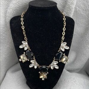 Elegant Black and Gold crystal for gold costume Necklace